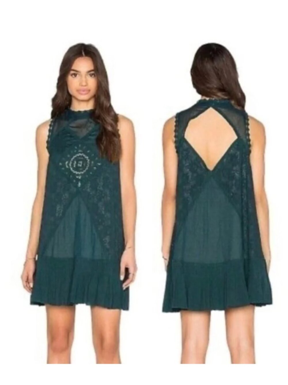 Free People Angel Lace dress- green -Size L👗